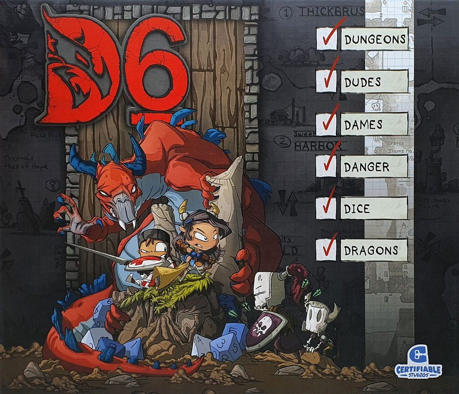 دی۶: دانجن‌ها، دوئل‌ها، دیم‌ها، خطر، تاس‌ها و اژدها D6: Dungeons, Dudes, Dames, Danger, Dice and Dragons!